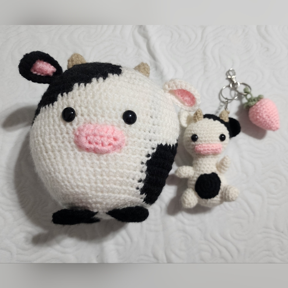 Cute Crotched Cow plush and keychain